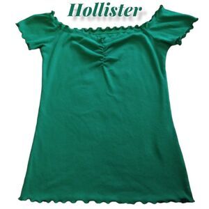 Hollister Girls Green Ribbed Knit Top Size S